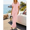 image:imageZESICA Womens Two Pieces Suits Set Business Casual Outfits  Short Sleeve Blazer Wide Leg Pants Dressy Pants Suits 2026 Summer 2 Piece Sets Trendy Office Work Travel OutfitsLight Pink