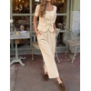 image:imageZESICA Womens Two Pieces Suits Set Business Casual Outfits  Short Sleeve Blazer Wide Leg Pants Dressy Pants Suits 2026 Summer 2 Piece Sets Trendy Office Work Travel OutfitsApricot
