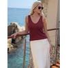 image:imageZESICA Womens Summer Knit Vest Tops Wool Blend Sweaters  Sleeveless TopsGoing Out TopsTrendy VestsCasual V Neck Tank TopTrendy OutfitsBusiness Casual TopsWork Office VestsWine