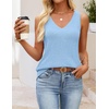image:imageZESICA Womens Summer Knit Vest Tops Wool Blend Sweaters  Sleeveless TopsGoing Out TopsTrendy VestsCasual V Neck Tank TopTrendy OutfitsBusiness Casual TopsWork Office VestsBlue
