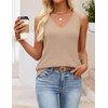 image:imageZESICA Womens Summer Knit Vest Tops Wool Blend Sweaters  Sleeveless TopsGoing Out TopsTrendy VestsCasual V Neck Tank TopTrendy OutfitsBusiness Casual TopsWork Office VestsShallowkhaki