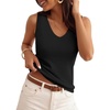 image:imageZESICA Womens Summer Knit Vest Tops Wool Blend Sweaters  Sleeveless TopsGoing Out TopsTrendy VestsCasual V Neck Tank TopTrendy OutfitsBusiness Casual TopsWork Office VestsBlack