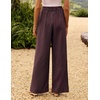 image:imageZESICA Womens Wide Leg Striped Business Work Palazzo Pants  High Waist Button Down Side Pockets 2026 Straight Long Pant Dressy Office Slacks Work Trousers Early Fall FashionRedbrown