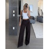 image:imageZESICA Womens Wide Leg Striped Business Work Palazzo Pants  High Waist Button Down Side Pockets 2026 Straight Long Pant Dressy Office Slacks Work Trousers Early Fall FashionBlackred