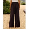 image:imageZESICA Womens Wide Leg Striped Business Work Palazzo Pants  High Waist Button Down Side Pockets 2026 Straight Long Pant Dressy Office Slacks Work Trousers Early Fall FashionBlackred