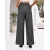 image:imageZESICA Womens Wide Leg Striped Business Work Palazzo Pants  High Waist Button Down Side Pockets 2026 Straight Long Pant Dressy Office Slacks Work Trousers Early Fall FashionGrey