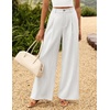 image:imageZESICA Womens Wide Leg Striped Business Work Palazzo Pants  High Waist Button Down Side Pockets 2026 Straight Long Pant Dressy Office Slacks Work Trousers Early Fall FashionWhite