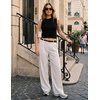 image:imageZESICA Womens Wide Leg Striped Business Work Palazzo Pants  High Waist Button Down Side Pockets 2026 Straight Long Pant Dressy Office Slacks Work Trousers Early Fall FashionWhite