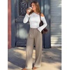 image:imageZESICA Womens Wide Leg Striped Business Work Palazzo Pants  High Waist Button Down Side Pockets 2026 Straight Long Pant Dressy Office Slacks Work Trousers Early Fall FashionKhaki
