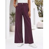 image:imageZESICA Womens Wide Leg Striped Business Work Palazzo Pants  High Waist Button Down Side Pockets 2026 Straight Long Pant Dressy Office Slacks Work Trousers Early Fall FashionWine