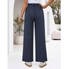 image:imageZESICA Womens Wide Leg Striped Business Work Palazzo Pants  High Waist Button Down Side Pockets 2026 Straight Long Pant Dressy Office Slacks Work Trousers Early Fall FashionNavy