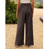 image:imageZESICA Womens Wide Leg Striped Business Work Palazzo Pants  High Waist Button Down Side Pockets 2026 Straight Long Pant Dressy Office Slacks Work Trousers Early Fall FashionCoffee