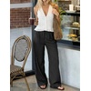 image:imageZESICA Womens Wide Leg Striped Business Work Palazzo Pants  High Waist Button Down Side Pockets 2026 Straight Long Pant Dressy Office Slacks Work Trousers Early Fall FashionBlack