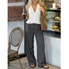 image:imageZESICA Womens Wide Leg Striped Business Work Palazzo Pants  High Waist Button Down Side Pockets 2026 Straight Long Pant Dressy Office Slacks Work Trousers Early Fall FashionGrey
