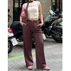 image:imageZESICA Womens Wide Leg Striped Business Work Palazzo Pants  High Waist Button Down Side Pockets 2026 Straight Long Pant Dressy Office Slacks Work Trousers Early Fall FashionRedbrown