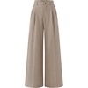image:imageZESICA Womens Wide Leg Striped Business Work Palazzo Pants  High Waist Button Down Side Pockets 2026 Straight Long Pant Dressy Office Slacks Work Trousers Early Fall FashionKhaki