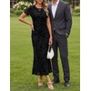 image:imageZESICA Women Summer 2026 Floral Short Sleeve Bodycon Mesh Maxi Formal Dress  Ruched Fitted Casual Work Dress Elegant Bridal Shower Dress Wedding Guest Cocktail Party Dress Brunch Dinner OutfitsBlack