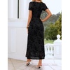 image:imageZESICA Women Summer 2026 Floral Short Sleeve Bodycon Mesh Maxi Formal Dress  Ruched Fitted Casual Work Dress Elegant Bridal Shower Dress Wedding Guest Cocktail Party Dress Brunch Dinner OutfitsBlack