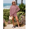 image:imageZESICA Womens 2 Piece Striped Short Sets Fall Lounge Outfit  Long Sleeve Tops and Shorts Loose Fit Comfy Matching Sets Cute Pajamas Airport Travel ClothesPink