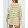 image:imageZESICA Womens 2 Piece Striped Short Sets Fall Lounge Outfit  Long Sleeve Tops and Shorts Loose Fit Comfy Matching Sets Cute Pajamas Airport Travel ClothesJonquil