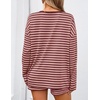 image:imageZESICA Womens 2 Piece Striped Short Sets Fall Lounge Outfit  Long Sleeve Tops and Shorts Loose Fit Comfy Matching Sets Cute Pajamas Airport Travel ClothesPink