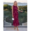 image:imageZESICA Womens Floral Mesh Slit Bodycon Wedding Guest Cocktail Midi Dress  2026 Summer Sleeveless Semi Formal Party Elegant Bridal Shower Bridesmaid Sexy Prom Beach Vacation Birthday DressesWine