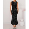 image:imageZESICA Womens Floral Mesh Slit Bodycon Wedding Guest Cocktail Midi Dress  2026 Summer Sleeveless Semi Formal Party Elegant Bridal Shower Bridesmaid Sexy Prom Beach Vacation Birthday DressesDim