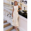 image:imageZESICA Womens Floral Mesh Slit Bodycon Wedding Guest Cocktail Midi Dress  2026 Summer Sleeveless Semi Formal Party Elegant Bridal Shower Bridesmaid Sexy Prom Beach Vacation Birthday DressesApricot
