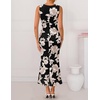 image:imageZESICA Womens Floral Mesh Slit Bodycon Wedding Guest Cocktail Midi Dress  2026 Summer Sleeveless Semi Formal Party Elegant Bridal Shower Bridesmaid Sexy Prom Beach Vacation Birthday DressesBlack