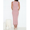 image:imageZESICA Womens Summer Sleeveless Ribbed Knit Bodycon Midi Dresses  Casual Striped Square Neck Slim Fit Sundress Comfy Soft Stretch Long Tank Dresses Daily Beach Vacation Outfits ClothesPink
