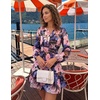 image:imageZESICA Womens Fall Floral Long Sleeve Wedding Guest Mini Dress  With Pockets V Neck ALine Ruched Waist Double Lined Flowy Short Dress Going Out OutfitsRoyal