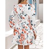 image:imageZESICA Womens Fall Floral Long Sleeve Wedding Guest Mini Dress  With Pockets V Neck ALine Ruched Waist Double Lined Flowy Short Dress Going Out OutfitsIvory