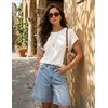 image:imageZESICA Womens Summer Wool Blend Short Sleeve Sweater Tops  Soft Stretchy Fabric Loose Fit 2026 Summer Trendy Business Casual Going Out Tank Tops Work Office Travel Daily WearWhite