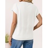 image:imageZESICA Womens Summer Wool Blend Short Sleeve Sweater Tops  Soft Stretchy Fabric Loose Fit 2026 Summer Trendy Business Casual Going Out Tank Tops Work Office Travel Daily WearWhite