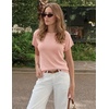 image:imageZESICA Womens Summer Wool Blend Short Sleeve Sweater Tops  Soft Stretchy Fabric Loose Fit 2026 Summer Trendy Business Casual Going Out Tank Tops Work Office Travel Daily WearPink