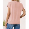 image:imageZESICA Womens Summer Wool Blend Short Sleeve Sweater Tops  Soft Stretchy Fabric Loose Fit 2026 Summer Trendy Business Casual Going Out Tank Tops Work Office Travel Daily WearPink