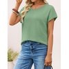 image:imageZESICA Womens Summer Wool Blend Short Sleeve Sweater Tops  Soft Stretchy Fabric Loose Fit 2026 Summer Trendy Business Casual Going Out Tank Tops Work Office Travel Daily WearLight Green