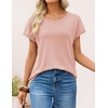 image:imageZESICA Womens Summer Wool Blend Short Sleeve Sweater Tops  Soft Stretchy Fabric Loose Fit 2026 Summer Trendy Business Casual Going Out Tank Tops Work Office Travel Daily WearPink