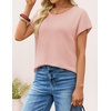 image:imageZESICA Womens Summer Wool Blend Short Sleeve Sweater Tops  Soft Stretchy Fabric Loose Fit 2026 Summer Trendy Business Casual Going Out Tank Tops Work Office Travel Daily WearPink