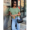 image:imageZESICA Womens Summer Wool Blend Short Sleeve Sweater Tops  Soft Stretchy Fabric Loose Fit 2026 Summer Trendy Business Casual Going Out Tank Tops Work Office Travel Daily WearLight Green