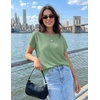 image:imageZESICA Womens Summer Wool Blend Short Sleeve Sweater Tops  Soft Stretchy Fabric Loose Fit 2026 Summer Trendy Business Casual Going Out Tank Tops Work Office Travel Daily WearLight Green