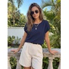 image:imageZESICA Womens Summer Wool Blend Short Sleeve Sweater Tops  Soft Stretchy Fabric Loose Fit 2026 Summer Trendy Business Casual Going Out Tank Tops Work Office Travel Daily WearNavy