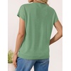 image:imageZESICA Womens Summer Wool Blend Short Sleeve Sweater Tops  Soft Stretchy Fabric Loose Fit 2026 Summer Trendy Business Casual Going Out Tank Tops Work Office Travel Daily WearLight Green