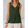 image:imageZESICA Womens Summer Crochet Sleeveless Tank Tops  V Neck Loose Fit Eyelet Lightweight 2026 Casual Business Sweater Vest Cute Going Out Trendy Boho Beach Vacation OutfitsArmygreen