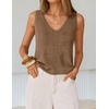 image:imageZESICA Womens Summer Crochet Sleeveless Tank Tops  V Neck Loose Fit Eyelet Lightweight 2026 Casual Business Sweater Vest Cute Going Out Trendy Boho Beach Vacation OutfitsKhaki