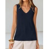 image:imageZESICA Womens Summer Crochet Sleeveless Tank Tops  V Neck Loose Fit Eyelet Lightweight 2026 Casual Business Sweater Vest Cute Going Out Trendy Boho Beach Vacation OutfitsNavyblue