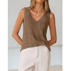 image:imageZESICA Womens Summer Crochet Sleeveless Tank Tops  V Neck Loose Fit Eyelet Lightweight 2026 Casual Business Sweater Vest Cute Going Out Trendy Boho Beach Vacation OutfitsKhaki