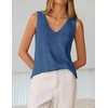 image:imageZESICA Womens Summer Crochet Sleeveless Tank Tops  V Neck Loose Fit Eyelet Lightweight 2026 Casual Business Sweater Vest Cute Going Out Trendy Boho Beach Vacation OutfitsDustyblue