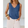 image:imageZESICA Womens Summer Crochet Sleeveless Tank Tops  V Neck Loose Fit Eyelet Lightweight 2026 Casual Business Sweater Vest Cute Going Out Trendy Boho Beach Vacation OutfitsDustyblue