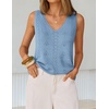 image:imageZESICA Womens Summer Crochet Sleeveless Tank Tops  V Neck Loose Fit Eyelet Lightweight 2026 Casual Business Sweater Vest Cute Going Out Trendy Boho Beach Vacation OutfitsBlue
